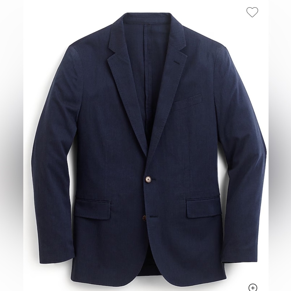 J. Crew Ludlow Slim-fit suit jacket in stretch cotton, Navy, Size 38R